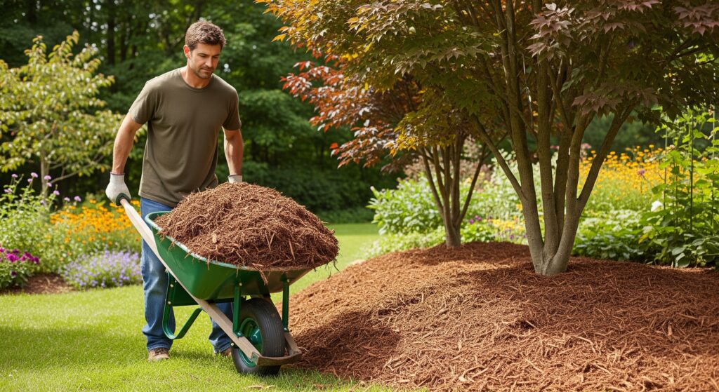 mulching dans le jardin